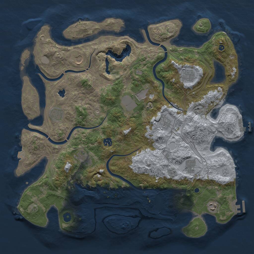 Rust Map: Procedural Map, Size: 4300, Seed: 94443541, 16 Monuments