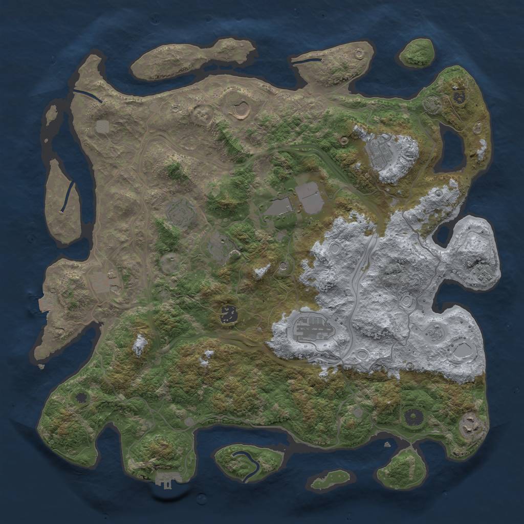 Rust Map: Procedural Map, Size: 4300, Seed: 94443541, 17 Monuments
