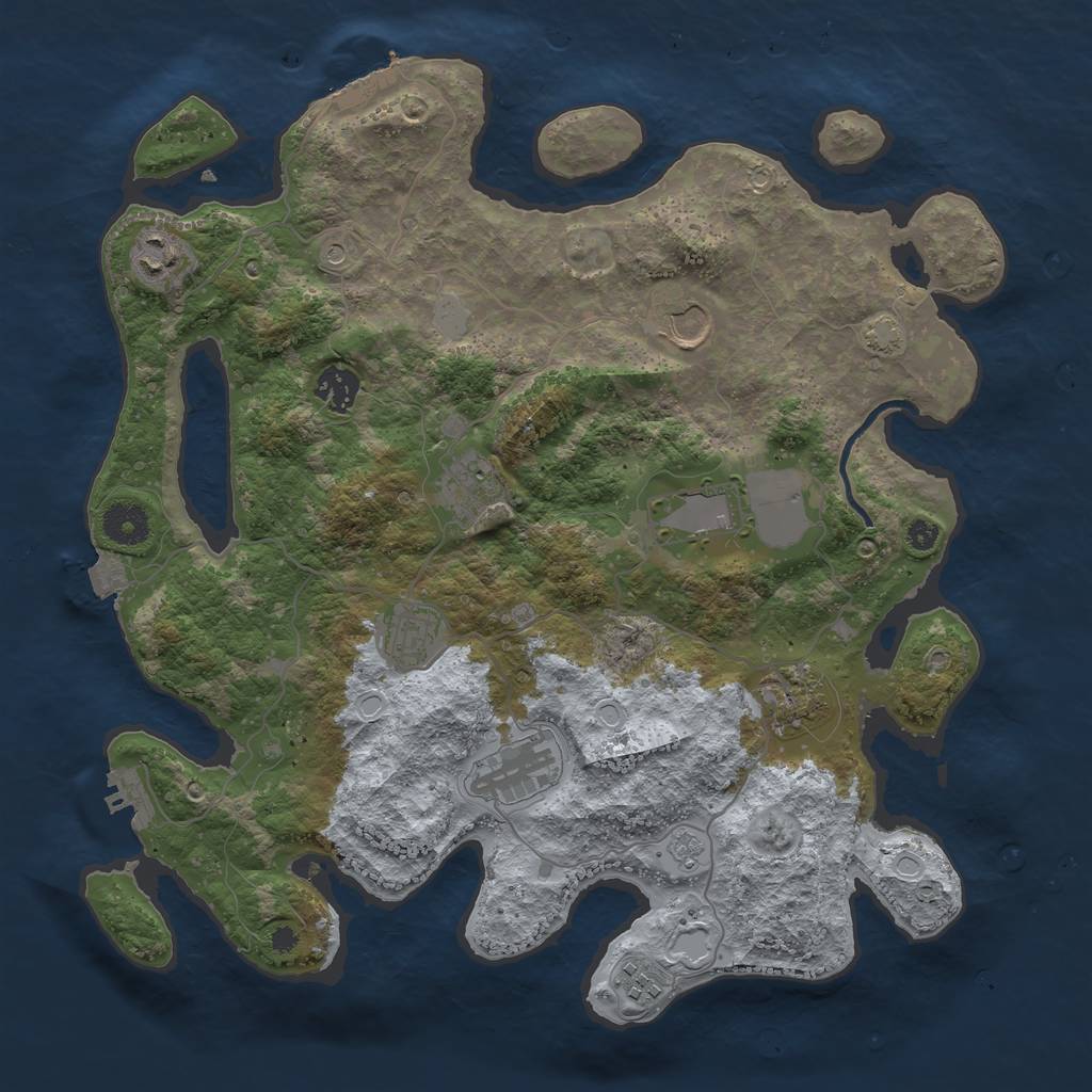 Rust Map: Procedural Map, Size: 3700, Seed: 234564, 17 Monuments
