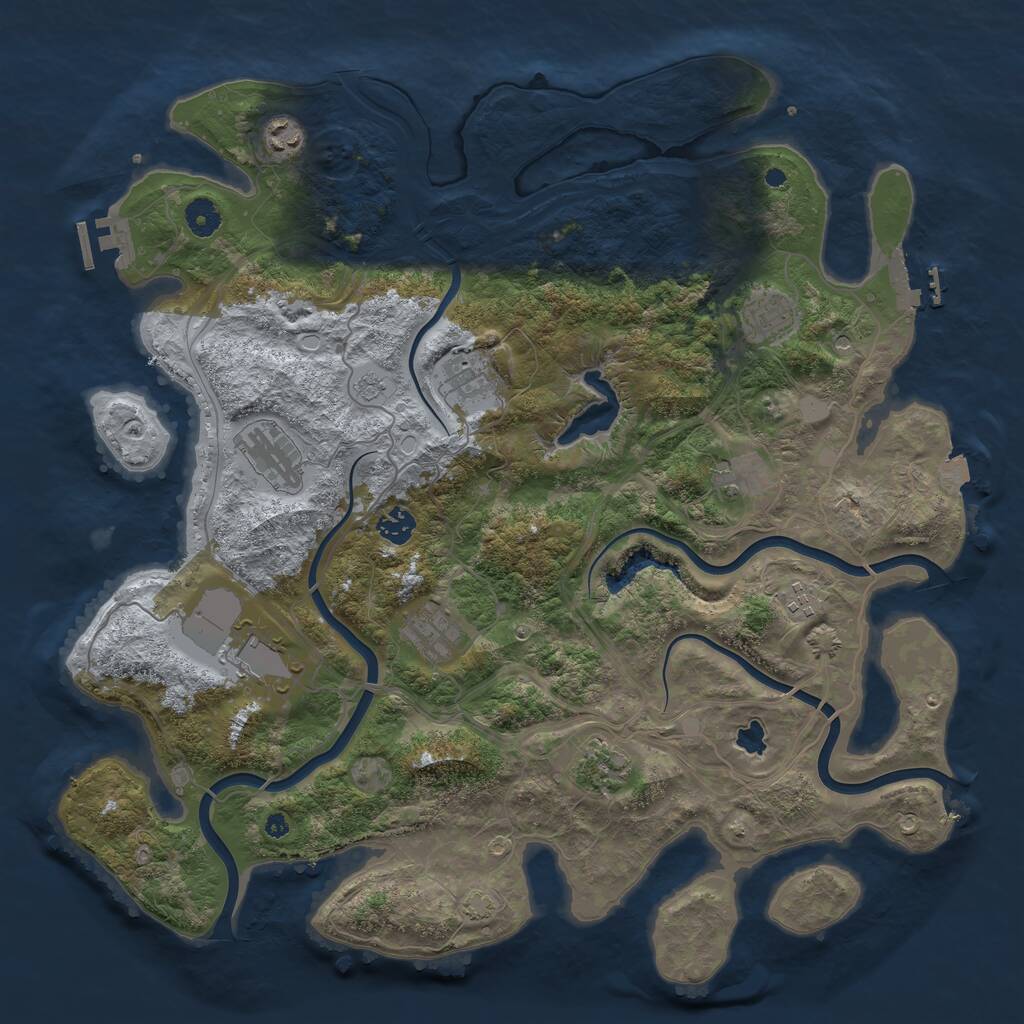 Rust Map: Procedural Map, Size: 4250, Seed: 1790253401, 16 Monuments