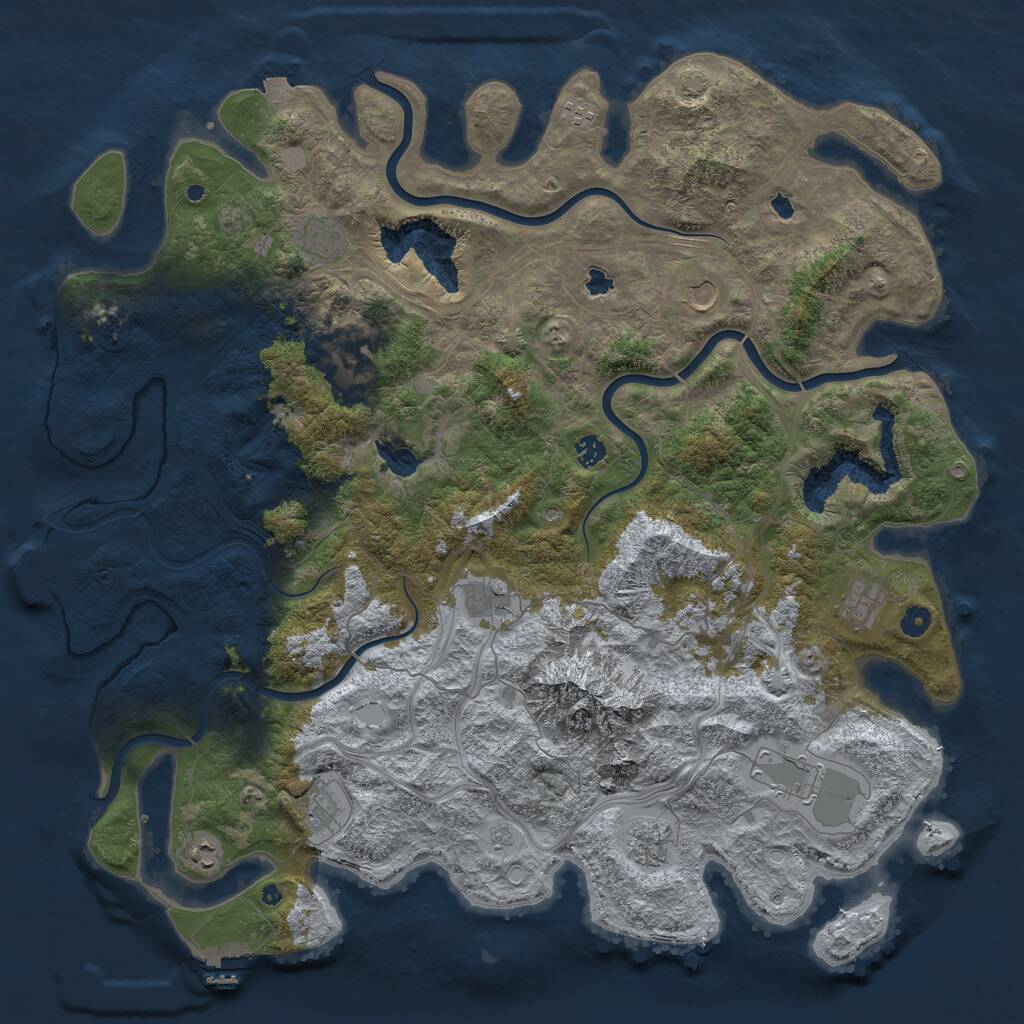 Rust Map: Procedural Map, Size: 5000, Seed: 971894603, 17 Monuments