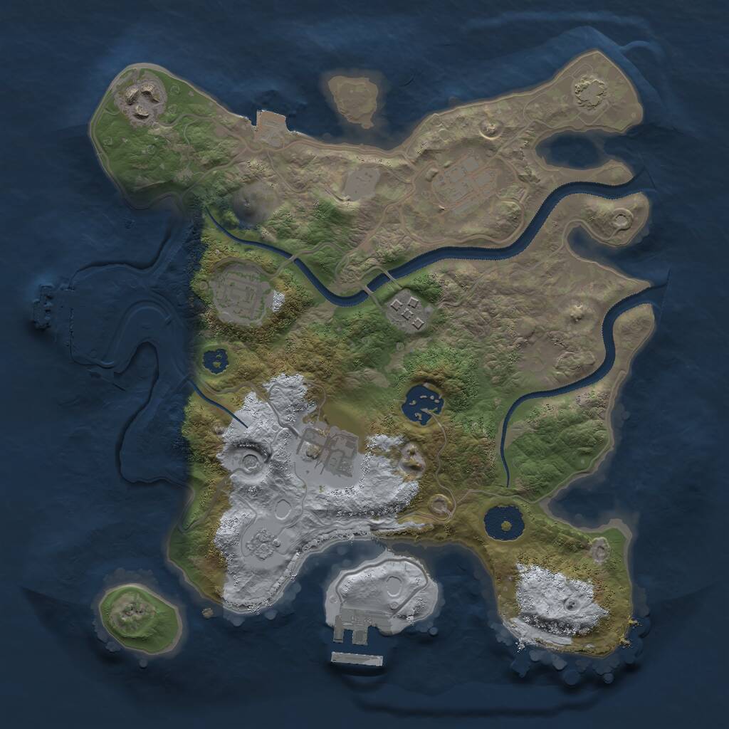 Rust Map: Procedural Map, Size: 2869, Seed: 2200, 12 Monuments