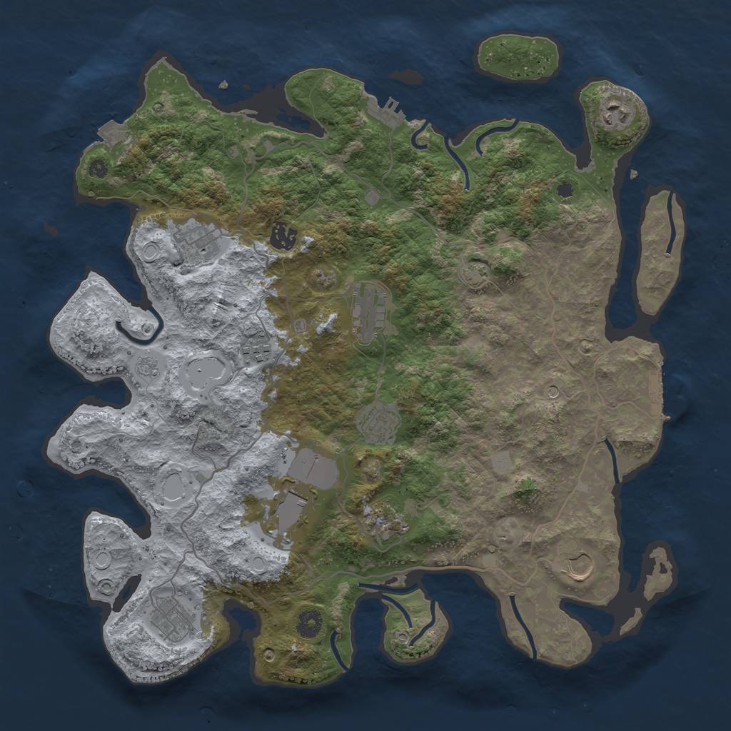 Rust Map: Procedural Map, Size: 4000, Seed: 1773126458, 18 Monuments