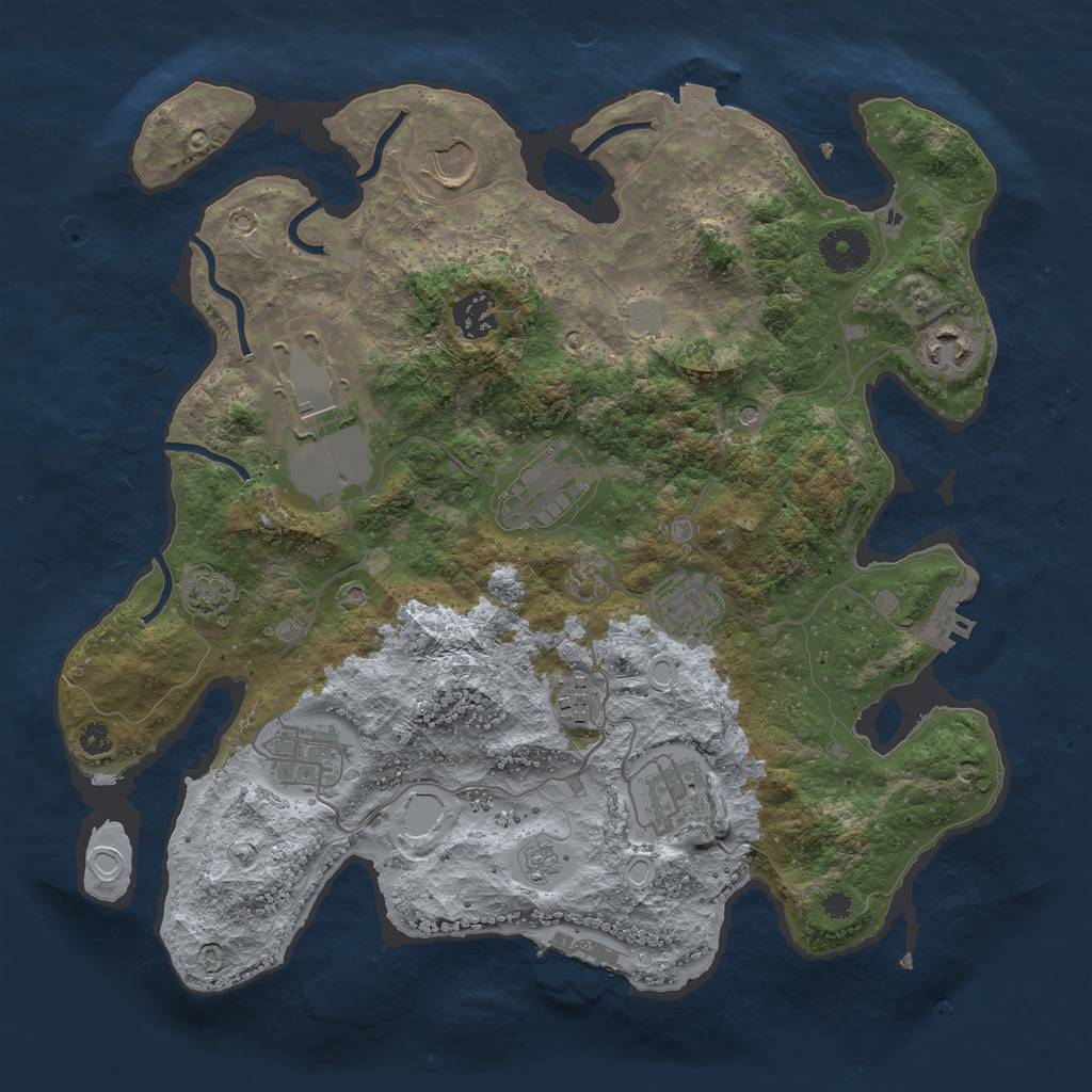 Rust Map: Procedural Map, Size: 3500, Seed: 116290295, 17 Monuments