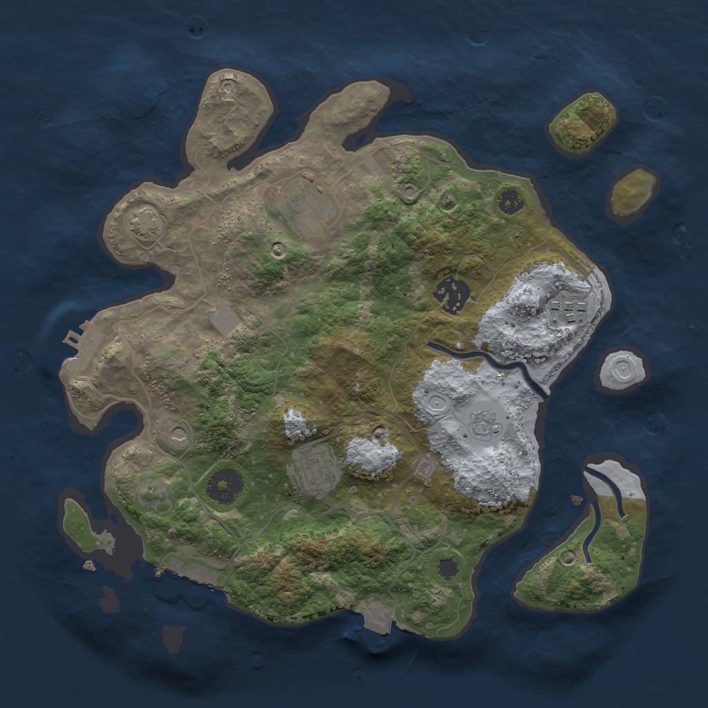 Rust Map: Procedural Map, Size: 3000, Seed: 25352, 12 Monuments