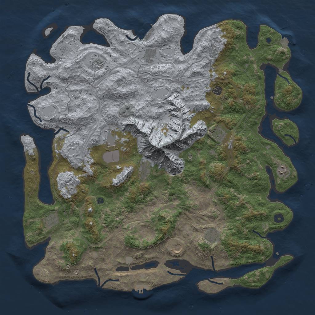 Rust Map: Procedural Map, Size: 5000, Seed: 81392, 19 Monuments
