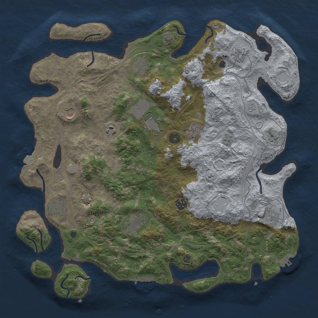 Rust Map: Procedural Map, Size: 4250, Seed: 237431405, 19 Monuments