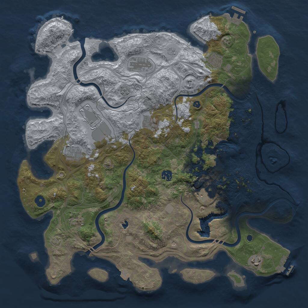 Rust Map: Procedural Map, Size: 4250, Seed: 1109887202, 16 Monuments