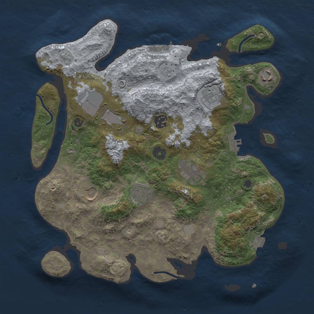 Rust Map: Procedural Map, Size: 3500, Seed: 1380776596, 15 Monuments