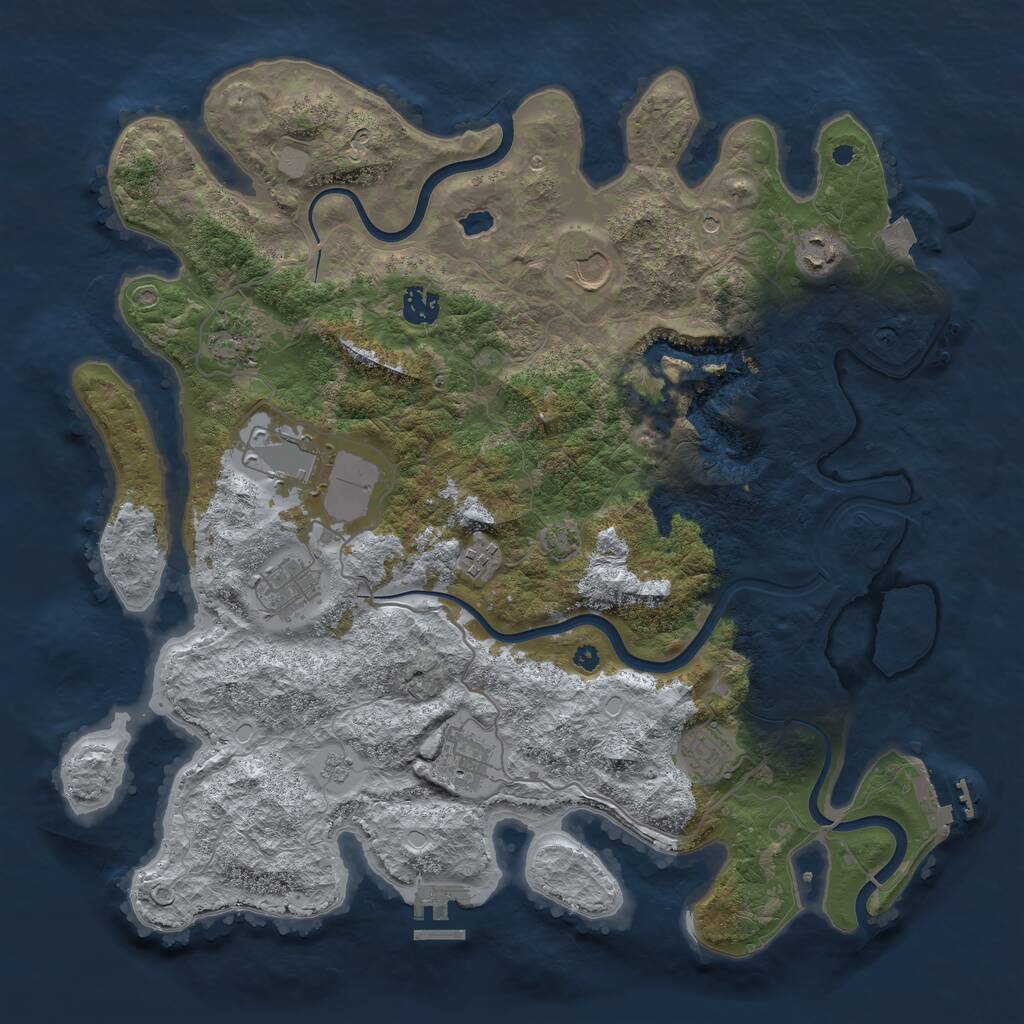 Rust Map: Procedural Map, Size: 4000, Seed: 16643111, 15 Monuments
