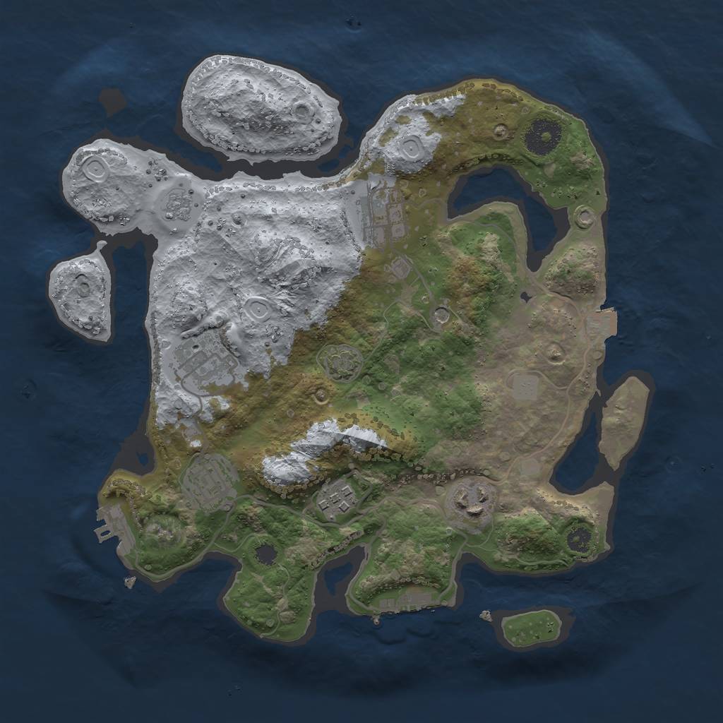Rust Map: Procedural Map, Size: 3000, Seed: 2990, 13 Monuments
