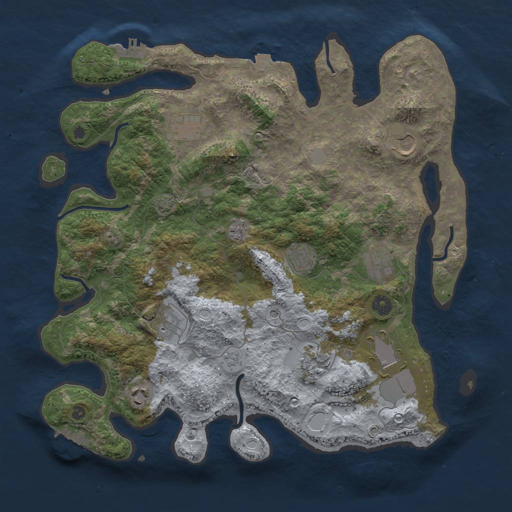 Rust Map: Procedural Map, Size: 3750, Seed: 8902705, 17 Monuments