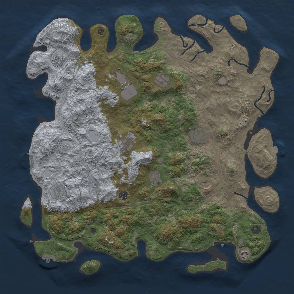 Rust Map: Procedural Map, Size: 4800, Seed: 2013185682, 19 Monuments