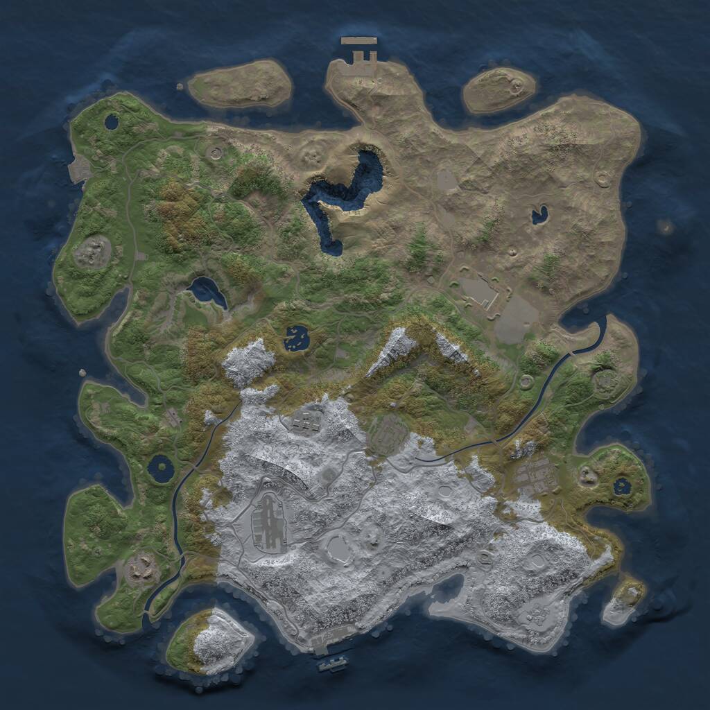 Rust Map: Procedural Map, Size: 4000, Seed: 1742946521, 13 Monuments