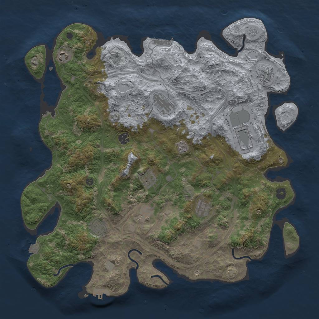 Rust Map: Procedural Map, Size: 4250, Seed: 76229290, 18 Monuments