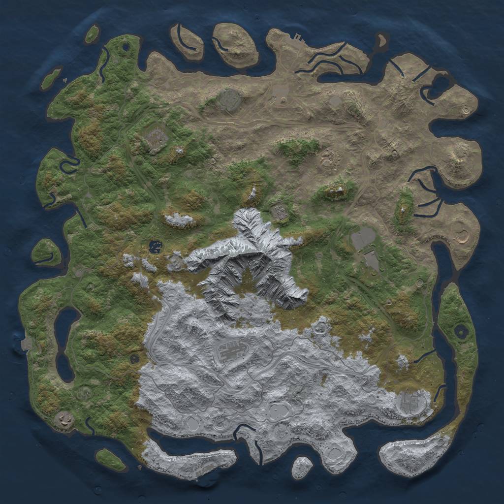Rust Map: Procedural Map, Size: 5500, Seed: 55738, 19 Monuments