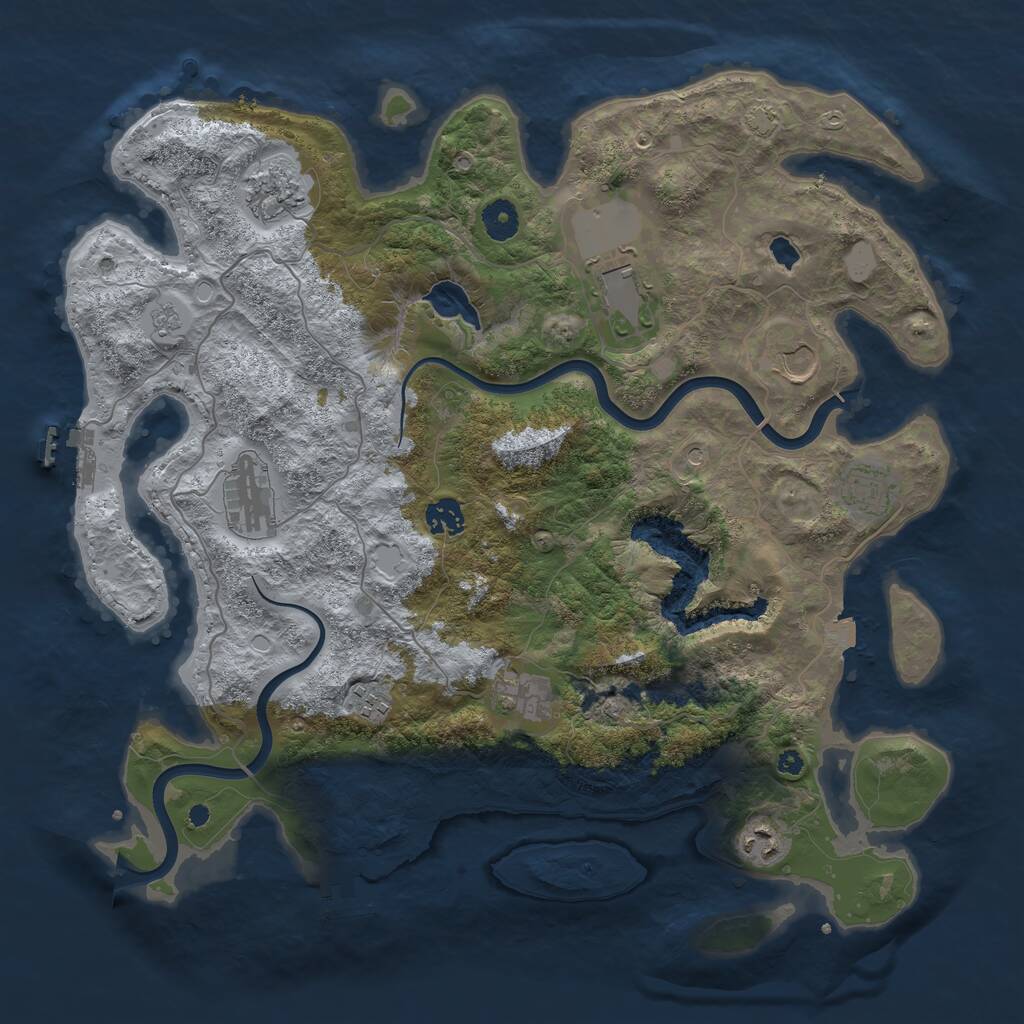 Rust Map: Procedural Map, Size: 4000, Seed: 24484934, 15 Monuments