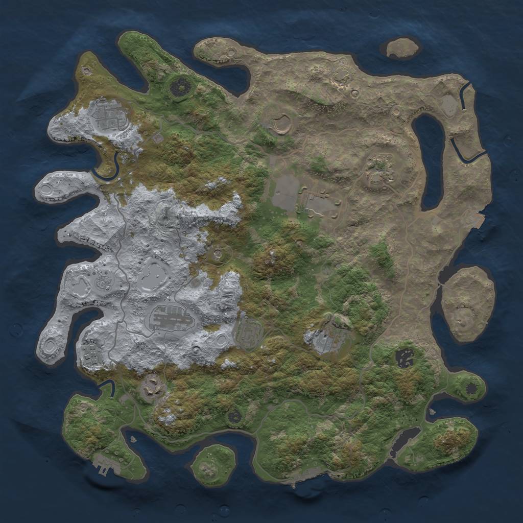 Rust Map: Procedural Map, Size: 4000, Seed: 1495780965, 18 Monuments