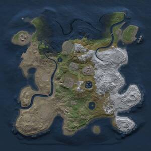 Thumbnail Rust Map: Procedural Map, Size: 3000, Seed: 28315, 13 Monuments