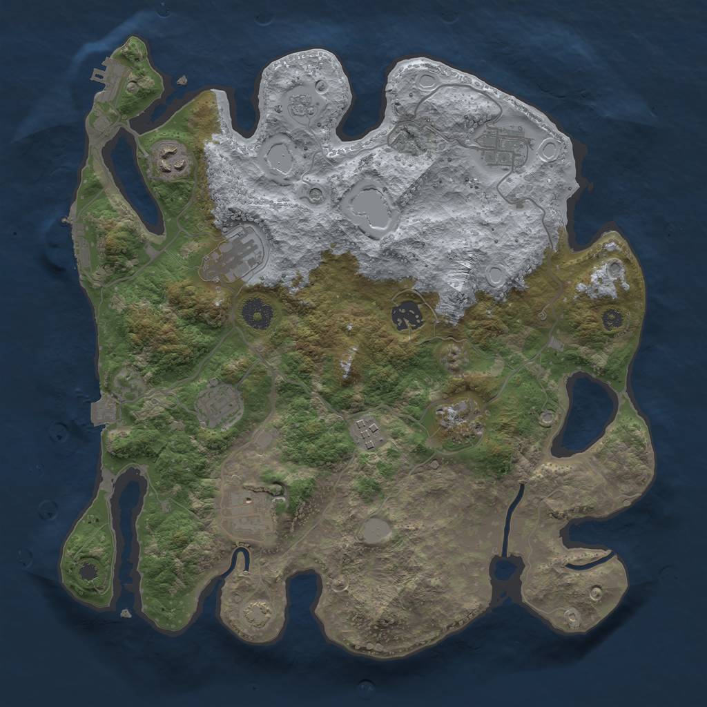 Rust Map: Procedural Map, Size: 3450, Seed: 6419329, 16 Monuments