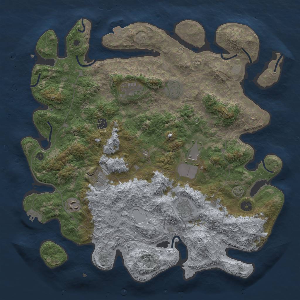 Rust Map: Procedural Map, Size: 4100, Seed: 82509358, 15 Monuments