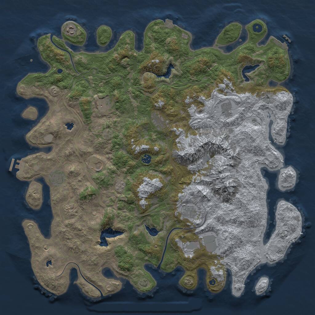 Rust Map: Procedural Map, Size: 5000, Seed: 512195469, 17 Monuments