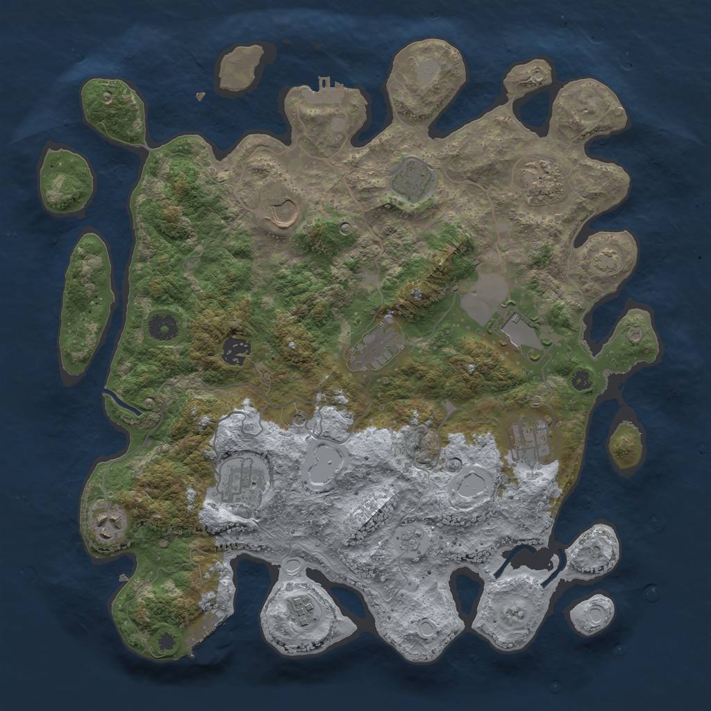 Rust Map: Procedural Map, Size: 3750, Seed: 15117113, 18 Monuments