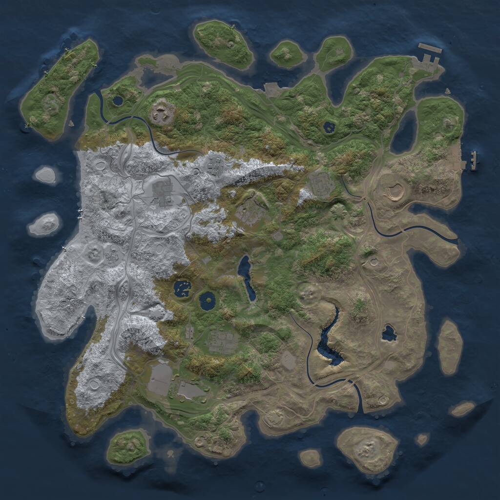Rust Map: Procedural Map, Size: 4250, Seed: 1402618243, 15 Monuments
