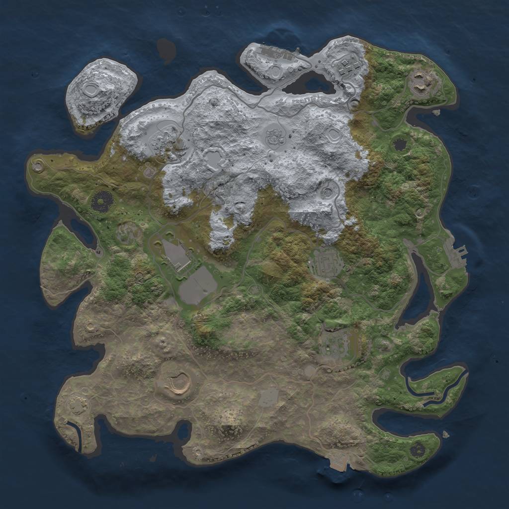 Rust Map: Procedural Map, Size: 3500, Seed: 1135909904, 15 Monuments