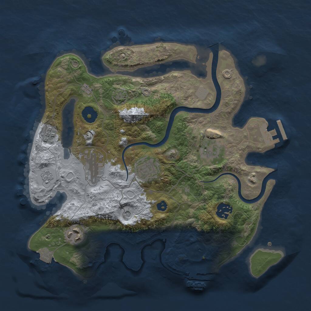 Rust Map: Procedural Map, Size: 3000, Seed: 17250, 12 Monuments