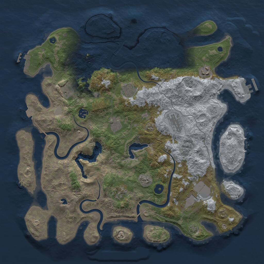 Rust Map: Procedural Map, Size: 4138, Seed: 1576, 15 Monuments