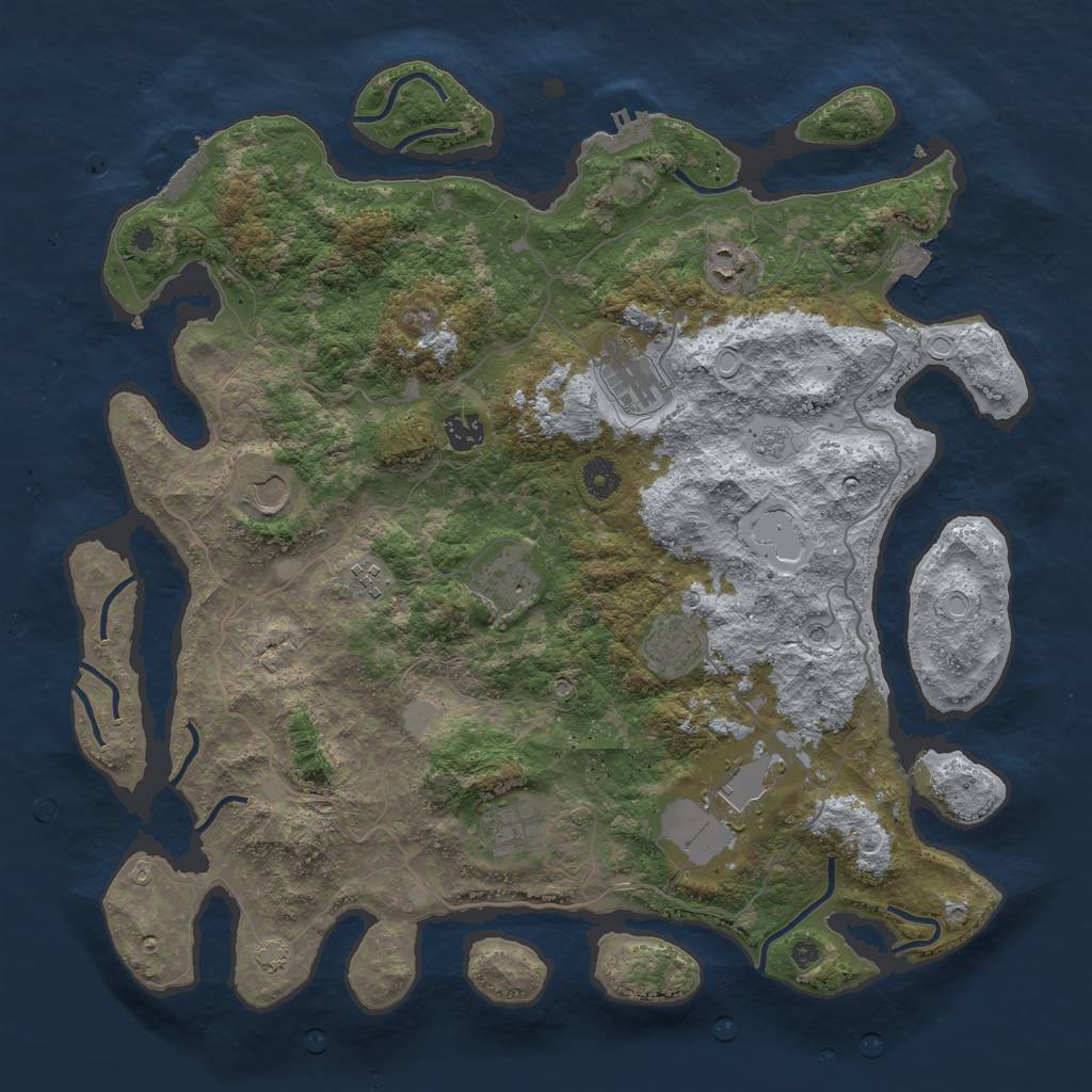 Rust Map: Procedural Map, Size: 4138, Seed: 1576, 17 Monuments