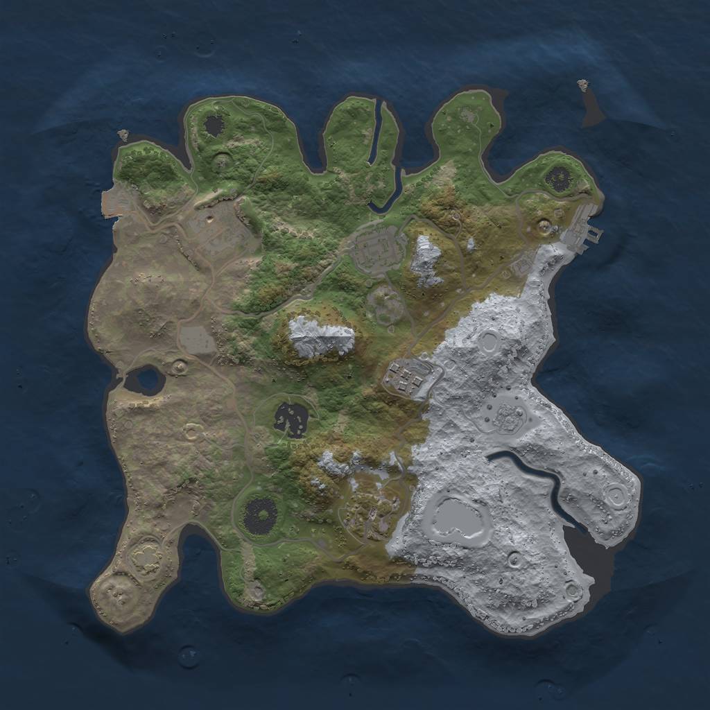 Rust Map: Procedural Map, Size: 3000, Seed: 516416762, 11 Monuments