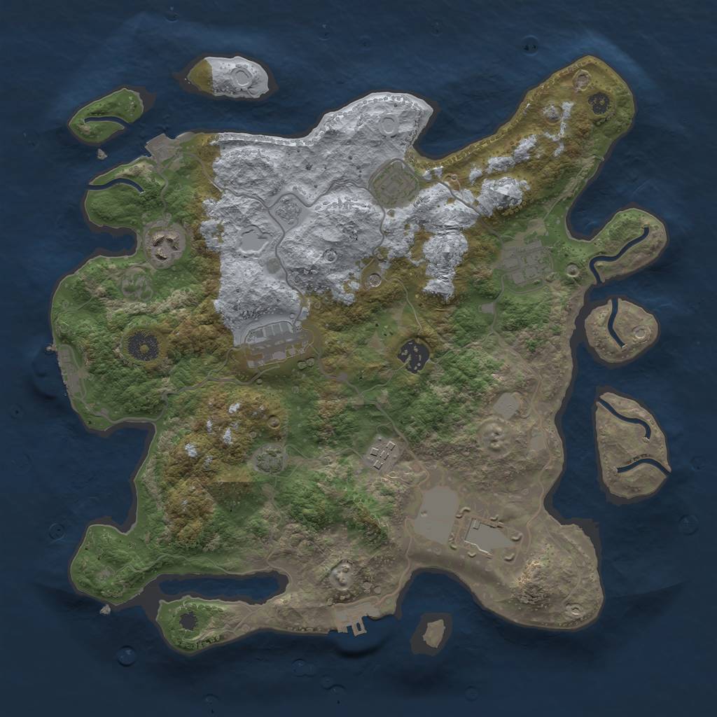 Rust Map: Procedural Map, Size: 3500, Seed: 2018697130, 15 Monuments