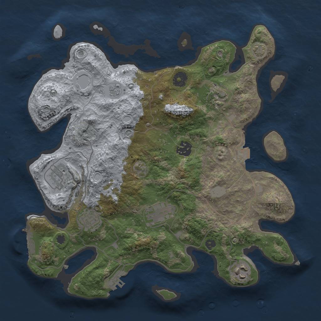 Rust Map: Procedural Map, Size: 3200, Seed: 2006041194, 14 Monuments