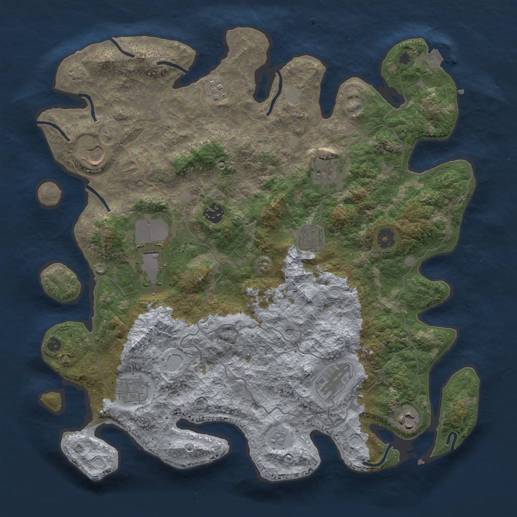 Rust Map: Procedural Map, Size: 4000, Seed: 1580087150, 15 Monuments