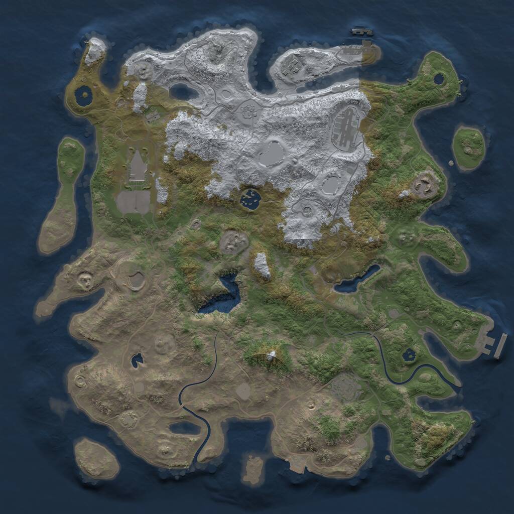 Rust Map: Procedural Map, Size: 4000, Seed: 19850709, 13 Monuments