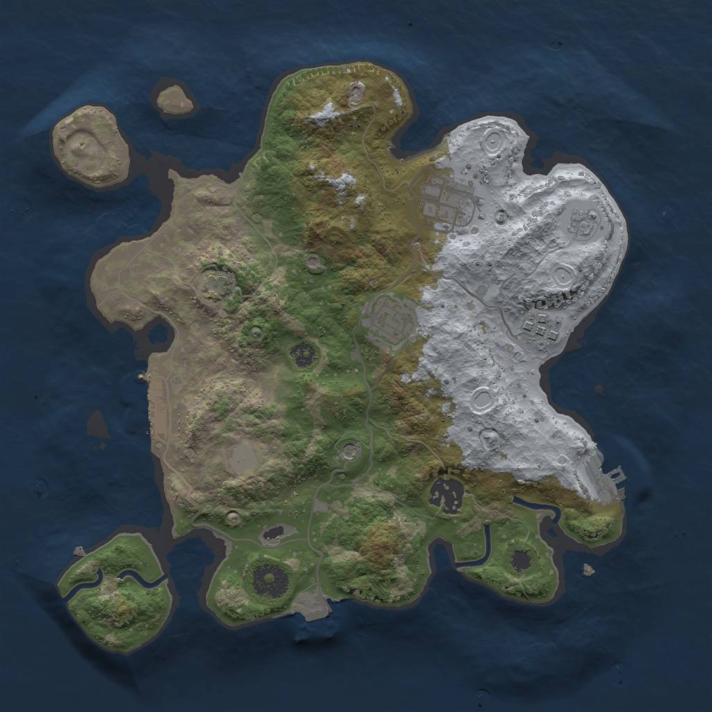 Rust Map: Procedural Map, Size: 3000, Seed: 88622, 12 Monuments