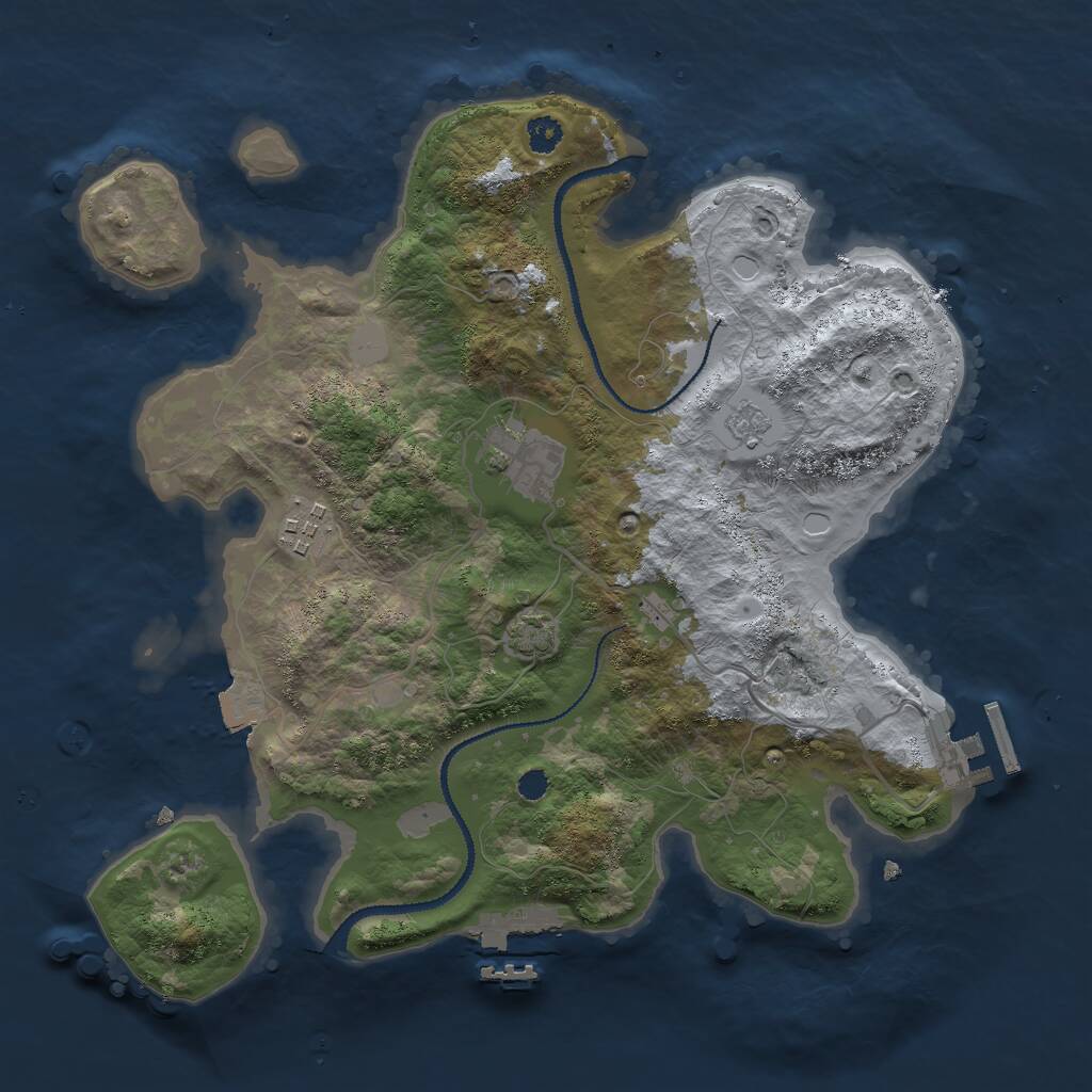 Rust Map: Procedural Map, Size: 3000, Seed: 88622, 7 Monuments