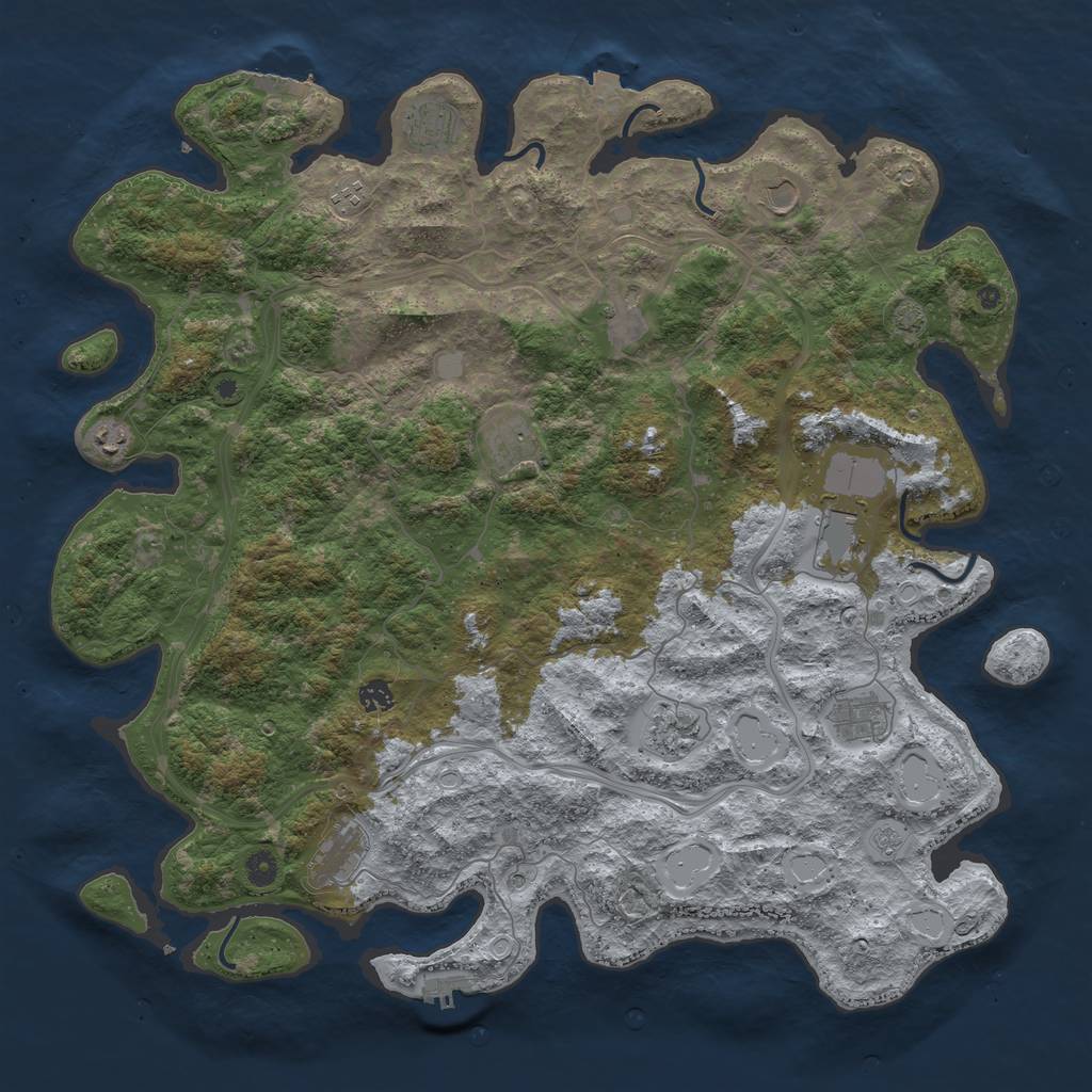 Rust Map: Procedural Map, Size: 4800, Seed: 221634078, 19 Monuments