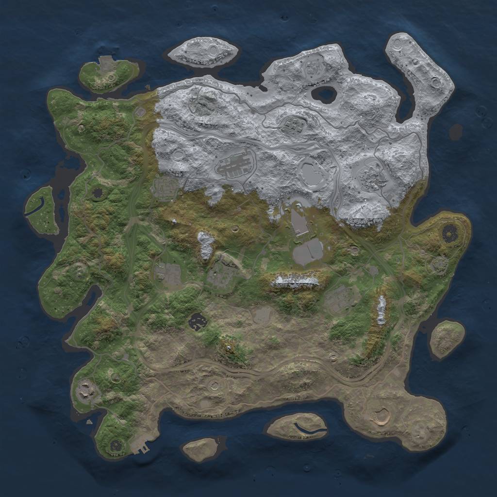 Rust Map: Procedural Map, Size: 4300, Seed: 82459242, 18 Monuments