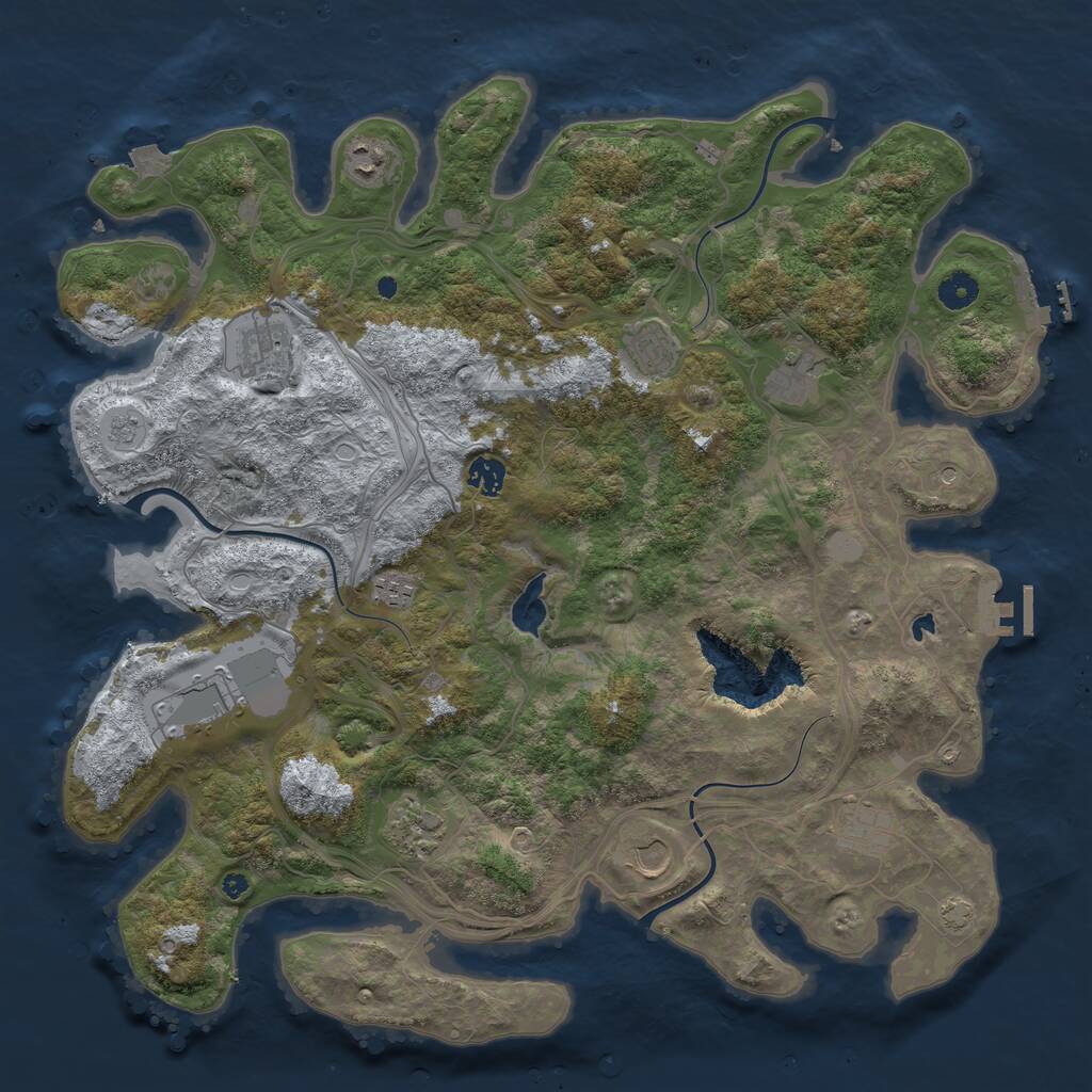 Rust Map: Procedural Map, Size: 4300, Seed: 9418750, 16 Monuments