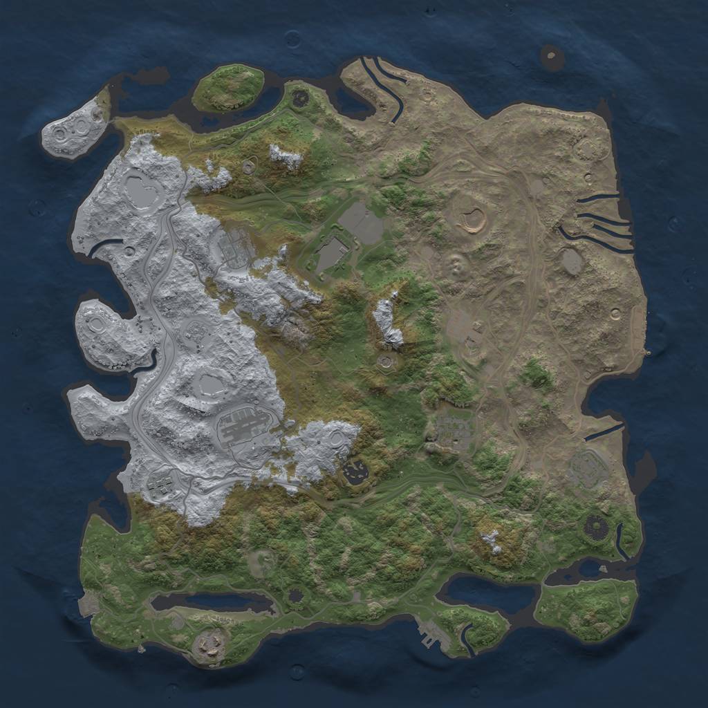 Rust Map: Procedural Map, Size: 4250, Seed: 51338861, 18 Monuments