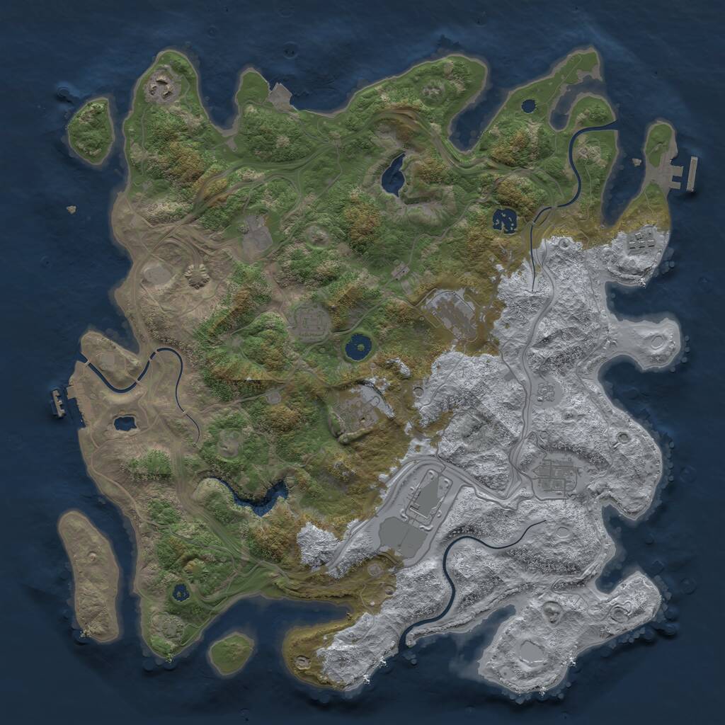 Rust Map: Procedural Map, Size: 4250, Seed: 16642427, 15 Monuments