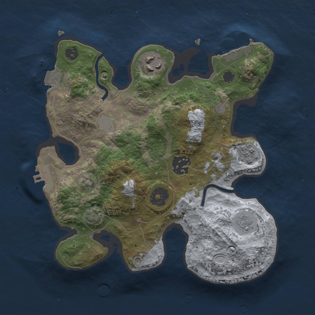 Rust Map: Procedural Map, Size: 2500, Seed: 1266966920, 10 Monuments