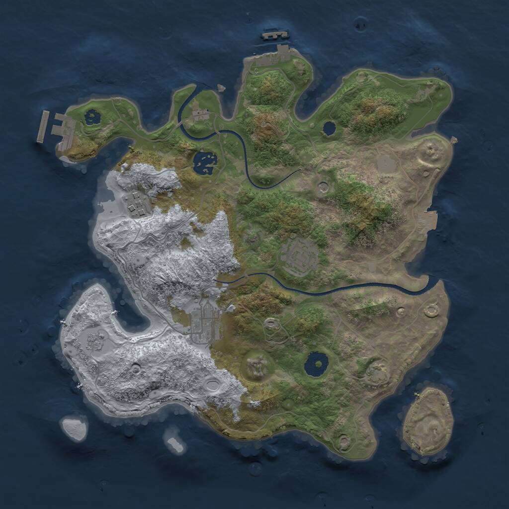 Rust Map: Procedural Map, Size: 3150, Seed: 479378503, 10 Monuments