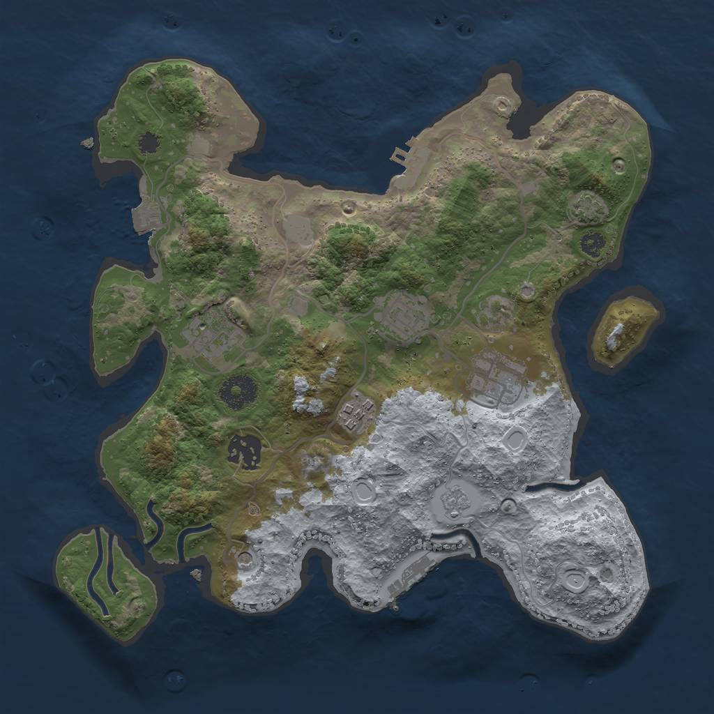 Rust Map: Procedural Map, Size: 3000, Seed: 769529026, 13 Monuments