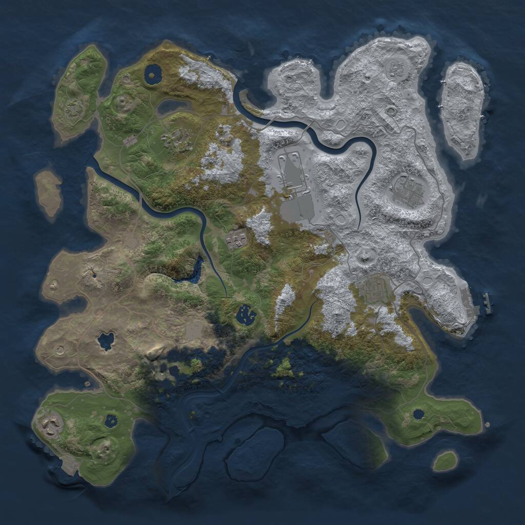 Rust Map: Procedural Map, Size: 4000, Seed: 249289168, 13 Monuments