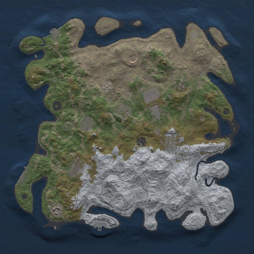 Rust Map: Procedural Map, Size: 4001, Seed: 1489761241, 18 Monuments