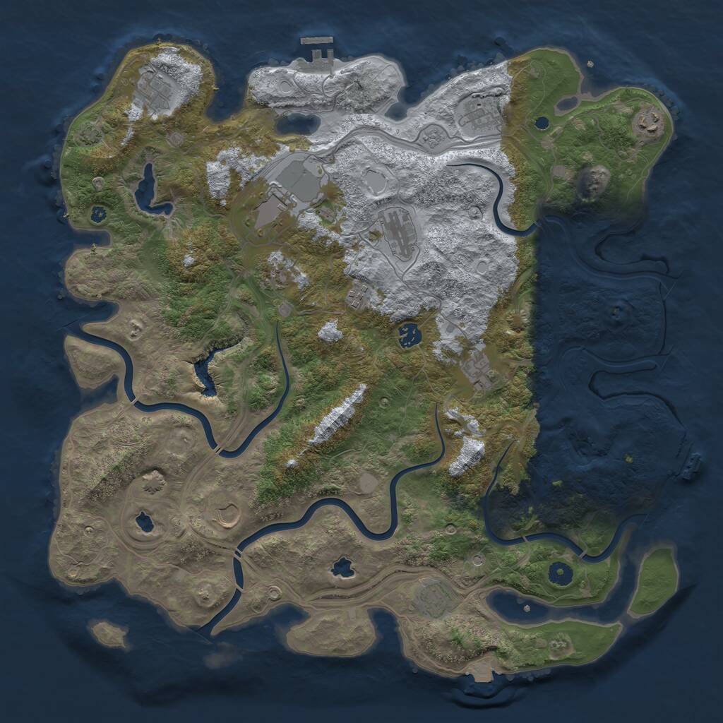 Rust Map: Procedural Map, Size: 4500, Seed: 114059789, 17 Monuments